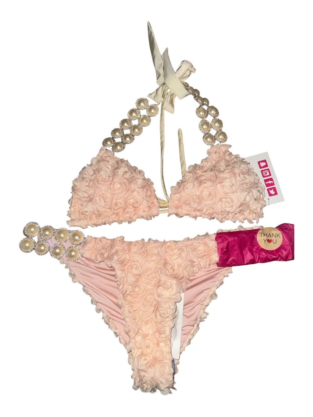 Pinkini Rosette and Pearls Bikini